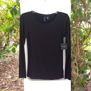 NWT Cynthia Rowley New York Black L/S T Shirt SM